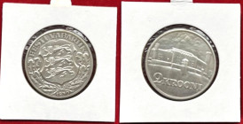 Europäische Münzen und Medaillen, Estland / Estonia. Schloss von Tallinn. 2 Krooni 1930. 12,0 g. 0.500 Silber. 0.19 OZ. KM 20. Stempelglanz