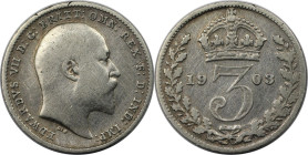 Europäische Münzen und Medaillen, Großbritannien / Vereinigtes Königreich / UK / United Kingdom. Edward VII. (1901-1910). 3 Pence 1903, Silber. KM 797...