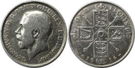 Europäische Münzen und Medaillen, Großbritannien / Vereinigtes Königreich / UK / United Kingdom. George V. (1910-1936). 1 Florin (2 Shillings) 1916, S...