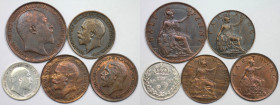 Europäische Münzen und Medaillen, Großbritannien / Vereinigtes Königreich / UK / United Kingdom, Lots und Sammlungen. 3 Pence 1902, KM 797.1 (Ss). 1/2...