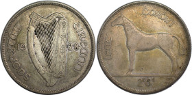 Europäische Münzen und Medaillen, Irland / Ireland. 1/2 Crown 1928. Silber. KM 8. Sehr schön. Patina