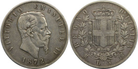 Europäische Münzen und Medaillen, Italien / ItaIy. Vittorio Emanuele II. (1861-1878). 5 Lire 1872 M BN. Silber. KM 8.3. Sehr schön-vorzüglich