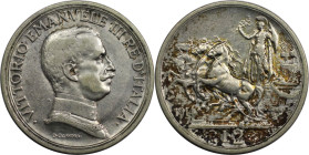 Europäische Münzen und Medaillen, Italien / ItaIy. Vittorio Emanuele III. (1900-1946). 2 Lire 1914 R. Silber. KM 55. Fast Vorzüglich