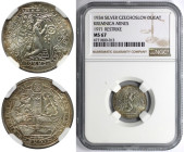 Europäische Münzen und Medaillen, Tschechoslowakei / Czechoslovakia. Wiedereröffnung des Kremnitzer Bergbaus. Silbermedaille zu 1 Dukat 1934 Restrike ...