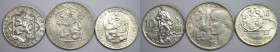 Europäische Münzen und Medaillen, Tschechoslowakei / Czechoslovakia, Lots und Sammlungen. 10 Kronen 1954 "10 Jahre Slowakischer Aufstand" KM 40. 10 Kr...