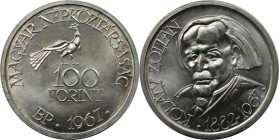 Europäische Münzen und Medaillen, Ungarn / Hungary. 85. Geburtstag Zoltan Kodaly. 100 Forint 1961. 28,0 g. 0.750 Silber. 0.68 OZ. KM 579. Stempelglanz...