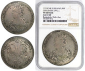 Russische Münzen und Medaillen, Katharina I. (1725-1727). 1 Rubel 1725 SPB, St. Petersburg. Silber. KM 169, Bitkin 113. NGC VF Details. (Budanitsky Co...