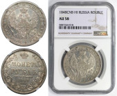 Russische Münzen und Medaillen, Nikolaus I. (1826-1855). Rubel 1848 SPB NI. Silber. NGC AU 58