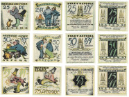 Banknoten, Deutschland / Germany, Lots und Sammlungen. Altona. 2 x 25 Pfennig, 2 x 50 Pfennig, 2 x 75 Pfennig 1921 Notgeld. Lot von 6 Banknoten. Kasse...