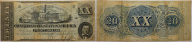 Banknoten, USA / Vereinigte Staaten von Amerika, Konförderierte Staaten von Amerika / Confederate States of America. 20 Dollars 02.12.1862. Serie: B, ...