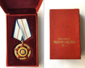 Orden und Medaillen, Europa / Europe, Rumänien / Romania. Orden "Militär-Verdienst" 1965-1989. 1. Klasse. Mit "RSR" im Wappen. Vergold und teilweise e...