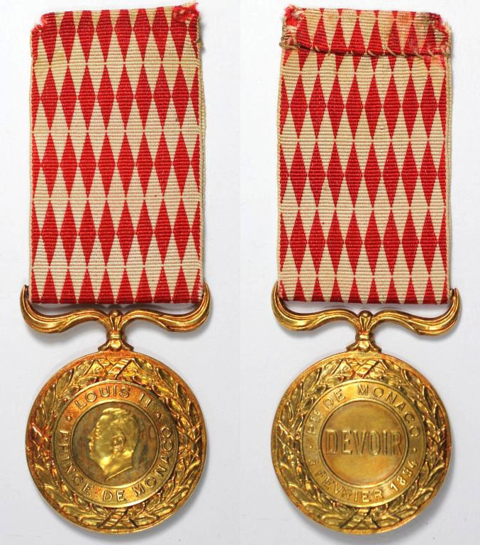 Europa / Europe, Monaco. Medal of Honor, 1. Klasse, Louis II, im Jahre 1894 erri...