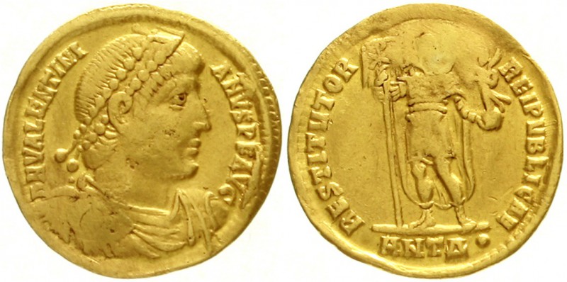 Kaiserzeit
Valentinian I., 364-375
Solidus 364/375 Antiochia, 4. Off. Diad. dr...