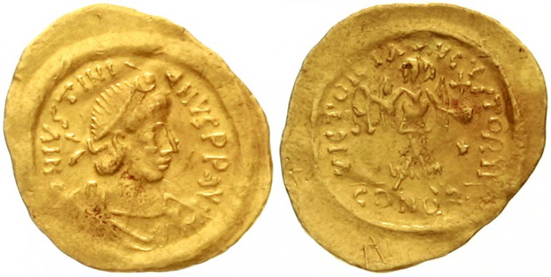 Kaiserreich
Justinian I., 527-565
Tremissis Constantinopel. Herrscherbüste mit...