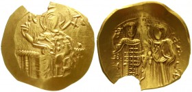 Kaiserreich
Johannes II., 1118-1143
Hyperpyron 1118/1143. Kaiser steht neben Maria/Christus thront v.v. 4,28 g.
sehr schön, Randausbruch