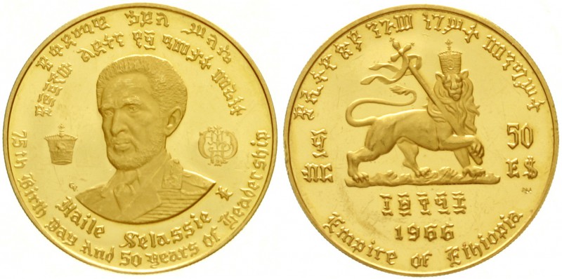 Äthiopien
Haile Selassie I., 1930-1936 und 1941-1974
50 Birr (Dollars) 1966. 5...