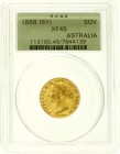 Australien
Victoria, 1837-1901
Sovereign 1866. Sydney Mint. 7,99 g. 917/1000. Im PCGS Blister mit Grading XF 45