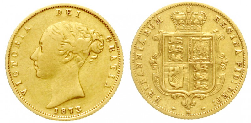 Australien
Victoria, 1837-1901
1/2 Sovereign 1873 M, Melbourne. 3,99 g. 917/10...