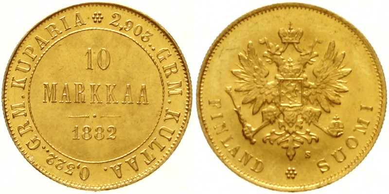 Finnland
Alexander III., 1881-1894
10 Markkaa 1882. 3,23 g. 900/1000.
vorzügl...