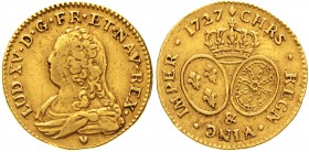 Frankreich
Ludwig XV., 1715-1774
Louis d'or aux Lunettes 1727 &, Aix. 8,05 g.
sehr schön, selten