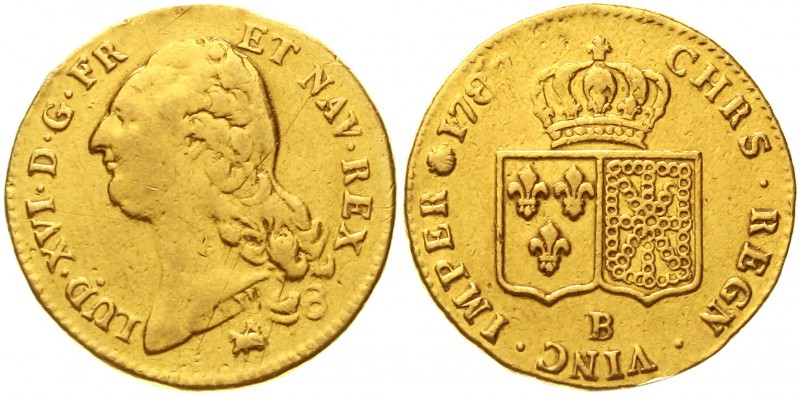 Frankreich
Ludwig XVI., 1774-1793
Doppelter Louis d'or 1787 B, Rouen. 15,02 g....