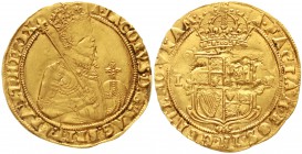 Grossbritannien
James I., 1603-1625
Unite (20 Shillings) o.J. IR (1607/9). Mzz. Krone. Gekr. Hüftb. n.r./Wappen. 9,82 g.
sehr schön, Schrötlingsfeh...
