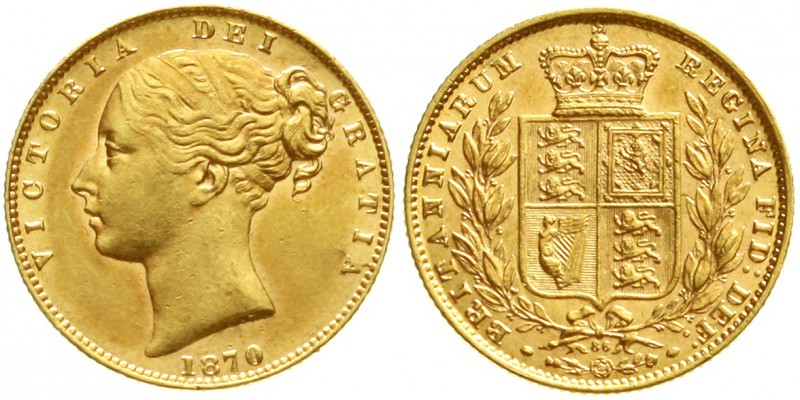 Grossbritannien
Victoria, 1837-1901
Sovereign 1870 mit Die Nr. 86. WW erhaben....