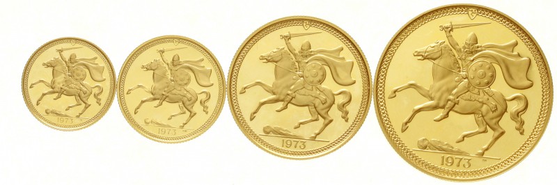Insel Man
Elisabeth II., seit 1952
Goldmünzenserie zu 5, 2, 1 und 1/2 Sovereig...