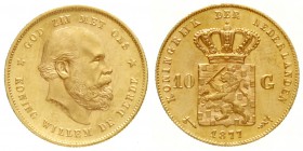Niederlande
Willem III., 1849-1890
10 Gulden 1877. 6,72 g. 900/1000.
fast Stempelglanz