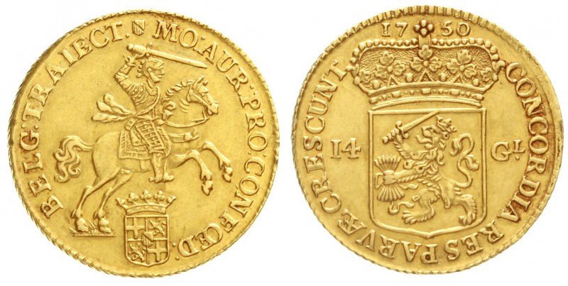 Niederlande-Utrecht
Provinz
Goldener Reiter (14 Gulden) 1750. 9,89 g.
vorzügl...