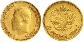 Russland
Nikolaus II., 1894-1917
10 Rubel 1909 St. Petersburg. 8,6 g. 900/1000.
sehr schön, selten