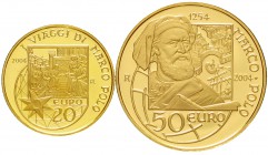 San Marino
50 und 20 Euro 2004 750. Geburtstag von Marco Polo. 16,13 g. und 6,45 g. 900/1000. In Originalschatulle mit Zertifikat und Umverpackung. A...