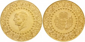Türkei/Osmanisches Reich
Republik, 1923 bis heute
500 Kurush 1972 Monnaie de Luxe. 35,08 g. 917/1000.
vorzüglich/Stempelglanz, min. berieben