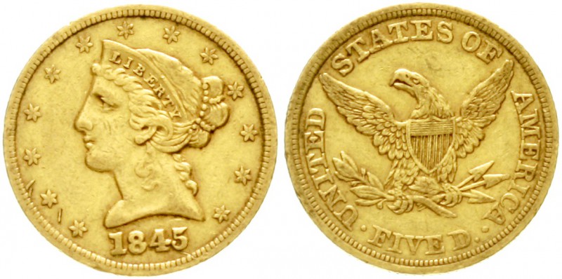 Vereinigte Staaten von Amerika
Unabhängigkeit, seit 1776
5 Dollars 1845, Phila...