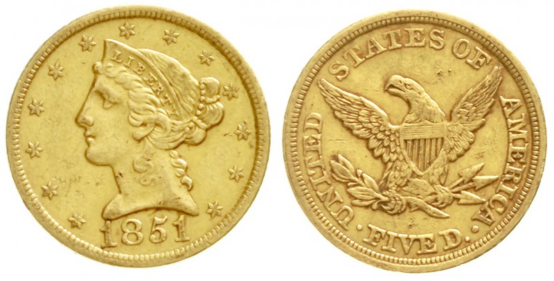Vereinigte Staaten von Amerika
Unabhängigkeit, seit 1776
5 Dollars 1851, Phila...