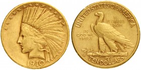 Vereinigte Staaten von Amerika
Unabhängigkeit, seit 1776
10 Dollars 1910 S, San Francisco. Indianer. 16,72 g. 900/1000.
sehr schön/vorzüglich, kl. ...