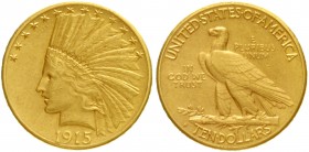 Vereinigte Staaten von Amerika
Unabhängigkeit, seit 1776
10 Dollars 1915 S, San Francisco. Indian Head. 16,72 g. 900/1000
sehr schön/vorzüglich, et...
