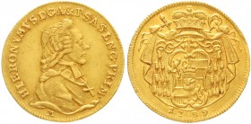 Salzburg
Hieronymus Graf von Colloredo, 1772-1803
Dukat 1789 M. 3,50 g.
fast vorzüglich