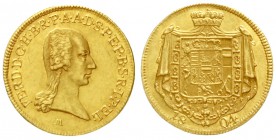 Salzburg
Ferdinand, 1803-1806
Dukat 1804. 3,48 g.
vorzüglich/Stempelglanz, winz. Kratzer, feine Goldtönung, selten