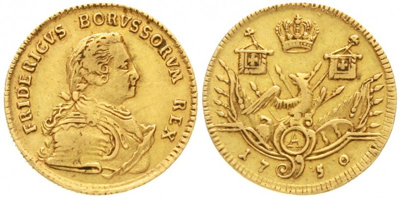 Brandenburg-Preussen
Friedrich II., 1740-1786
Friedrichs d`or 1750 A, Berlin. ...