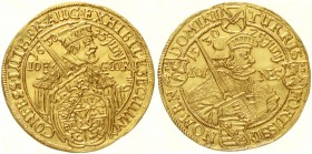 Sachsen-Albertinische Linie
Johann Georg I., 1615-1656
Doppeldukat 1630. Zur 100 Jahrfeier der Augsburger Konfession. 6.85 g.
sehr schön/vorzüglich...