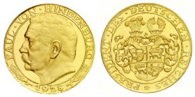 Deutsches Reich
Weimarer Republik 1918-1933
Goldmedaille v. Bernhart 1928, Kopf Hindenburg l./Stammwappen. 20 mm; 3,48 g. Rand: PREUSS. STAATSMUENZE...