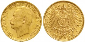 Baden
Friedrich II., 1907-1918
10 Mark 1910 G. vorzüglich/Stempelglanz
