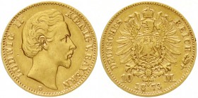 Bayern
Ludwig II., 1864-1886
10 Mark 1873 D. sehr schön, kl. Kratzer