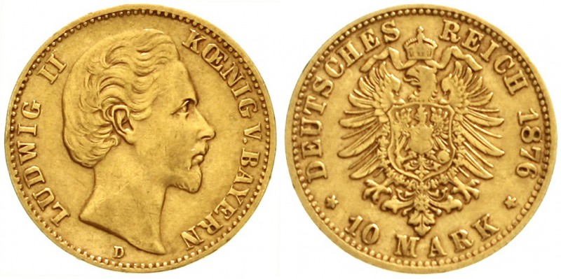 Bayern
Ludwig II., 1864-1886
10 Mark 1876 D. sehr schön