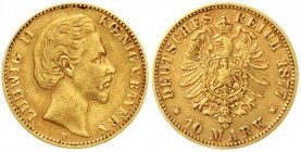 Bayern
Ludwig II., 1864-1886
10 Mark 1877 D. sehr schön