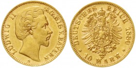 Bayern
Ludwig II., 1864-1886
10 Mark 1880 D. sehr schön/vorzüglich