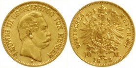 Hessen
Ludwig III., 1848-1877
10 Mark 1873 H. gutes sehr schön