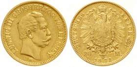 Hessen
Ludwig III., 1848-1877
20 Mark 1872 H. gutes sehr schön, winz. Randfehler