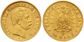 Hessen
Ludwig III., 1848-1877
20 Mark 1874 H. gutes sehr schön